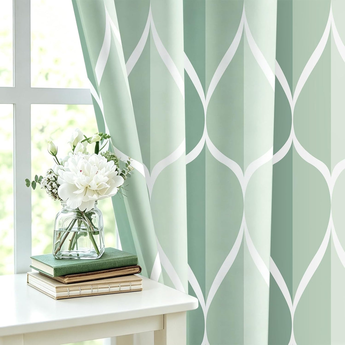 Grey Blend Geometric Shower Curtain for Bathroom, 72x72 Inch
