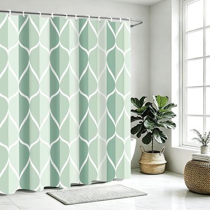 Grey Blend Geometric Shower Curtain for Bathroom, 72x72 Inch