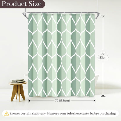 Grey Blend Geometric Shower Curtain for Bathroom, 72x72 Inch