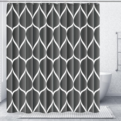 Grey Blend Geometric Shower Curtain for Bathroom, 72x72 Inch