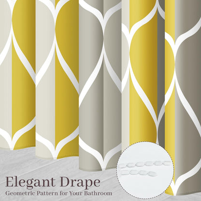 Grey Blend Geometric Shower Curtain for Bathroom, 72x72 Inch