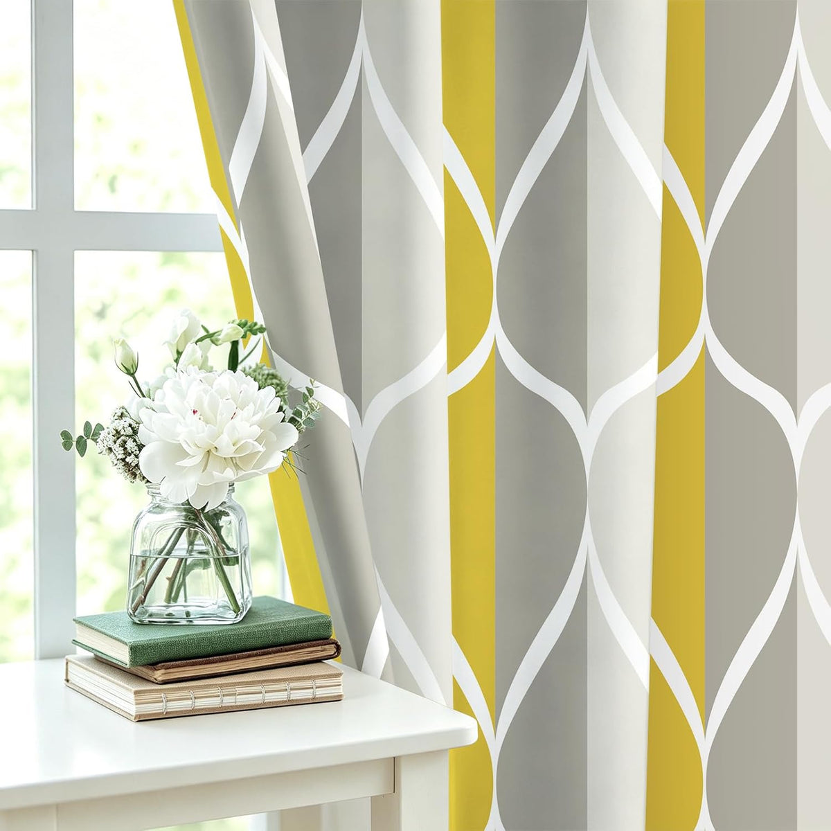 Grey Blend Geometric Shower Curtain for Bathroom, 72x72 Inch
