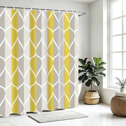 Grey Blend Geometric Shower Curtain for Bathroom, 72x72 Inch