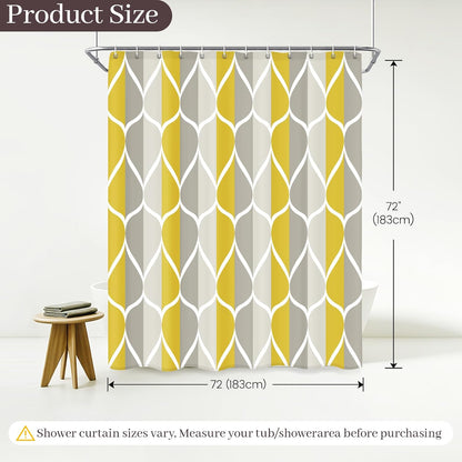 Grey Blend Geometric Shower Curtain for Bathroom, 72x72 Inch