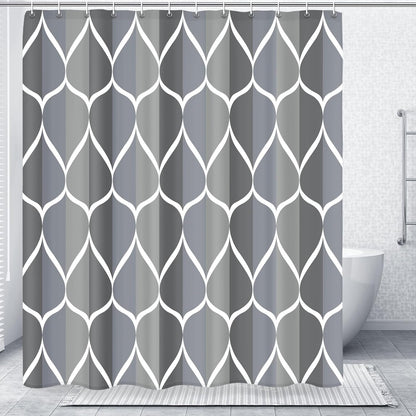 Grey Blend Geometric Shower Curtain for Bathroom, 72x72 Inch