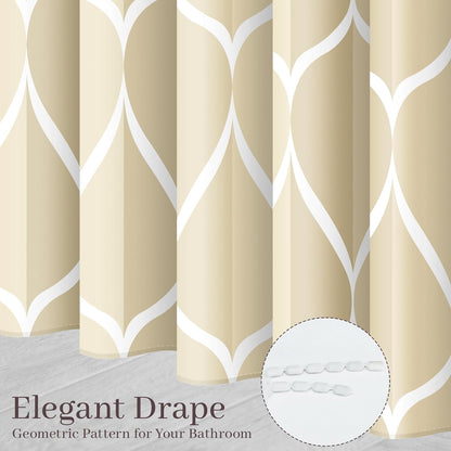 Grey Blend Geometric Shower Curtain for Bathroom, 72x72 Inch