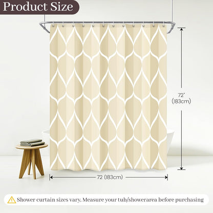 Grey Blend Geometric Shower Curtain for Bathroom, 72x72 Inch