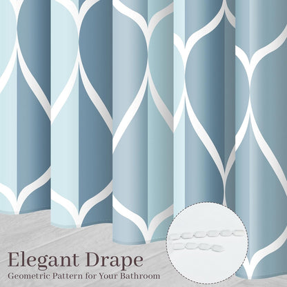 Grey Blend Geometric Shower Curtain for Bathroom, 72x72 Inch