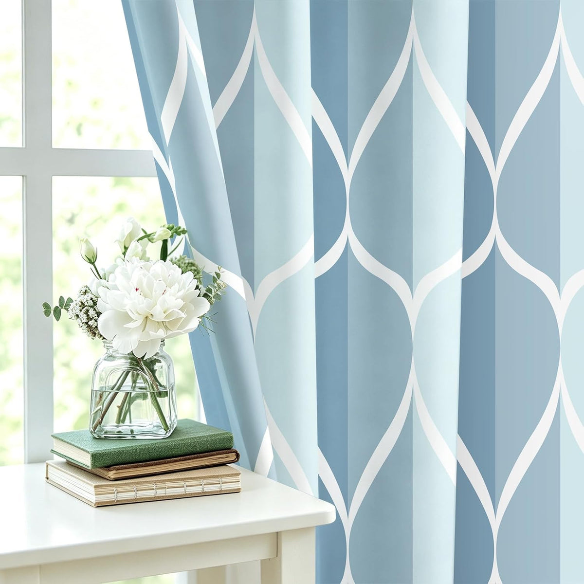 Grey Blend Geometric Shower Curtain for Bathroom, 72x72 Inch