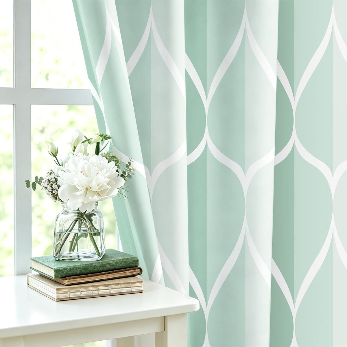 Grey Blend Geometric Shower Curtain for Bathroom, 72x72 Inch