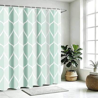 Grey Blend Geometric Shower Curtain for Bathroom, 72x72 Inch