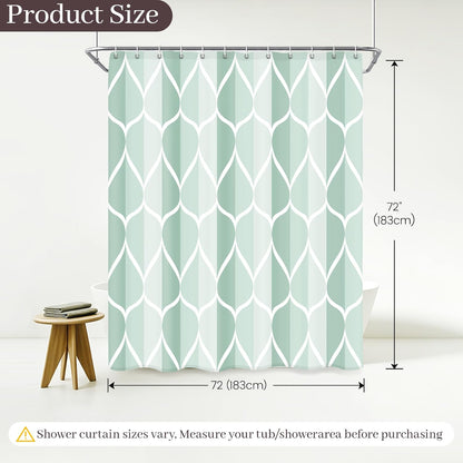 Grey Blend Geometric Shower Curtain for Bathroom, 72x72 Inch