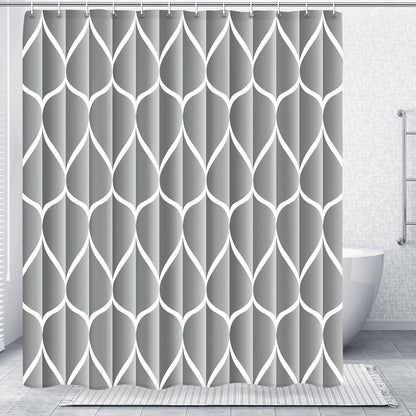 Grey Blend Geometric Shower Curtain for Bathroom, 72x72 Inch