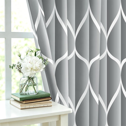 Grey Blend Geometric Shower Curtain for Bathroom, 72x72 Inch
