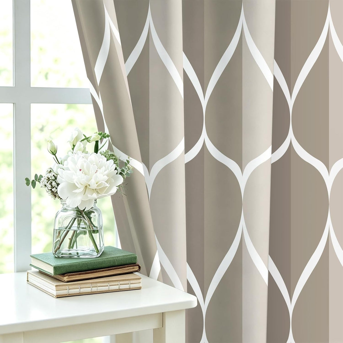 Grey Blend Geometric Shower Curtain for Bathroom, 72x72 Inch