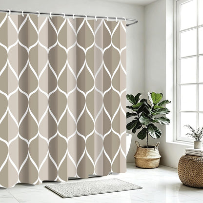 Grey Blend Geometric Shower Curtain for Bathroom, 72x72 Inch