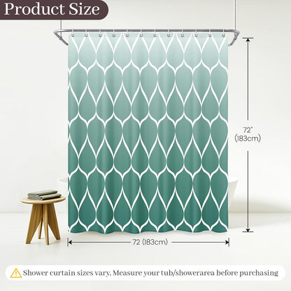 Grey Blend Geometric Shower Curtain for Bathroom, 72x72 Inch
