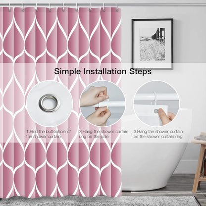 Grey Blend Geometric Shower Curtain for Bathroom, 72x72 Inch