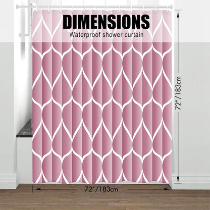 Grey Blend Geometric Shower Curtain for Bathroom, 72x72 Inch