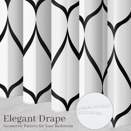 Grey Blend Geometric Shower Curtain for Bathroom, 72x72 Inch