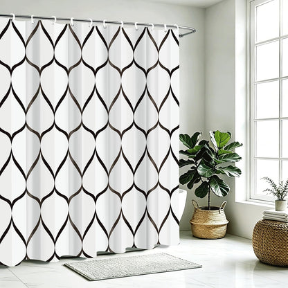 Grey Blend Geometric Shower Curtain for Bathroom, 72x72 Inch