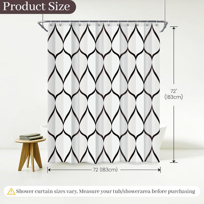 Grey Blend Geometric Shower Curtain for Bathroom, 72x72 Inch