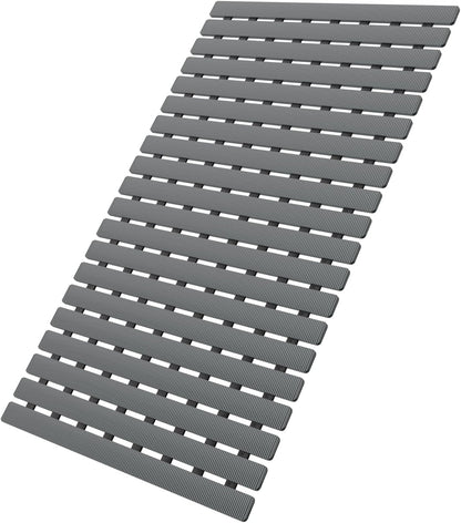 Bathtub Mat Non Slip, Shower Mat for Inside Shower, Suction Cups Design and Drain Holes, 27.5 X 15.7 Inch, Bathroom Essentials Safe, Easy to DIY Cut, Soft and Eco-Friendly Materials