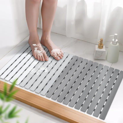 Bathtub Mat Non Slip, Shower Mat for Inside Shower, Suction Cups Design and Drain Holes, 27.5 X 15.7 Inch, Bathroom Essentials Safe, Easy to DIY Cut, Soft and Eco-Friendly Materials