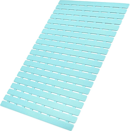 Bathtub Mat Non Slip, Shower Mat for Inside Shower, Suction Cups Design and Drain Holes, 27.5 X 15.7 Inch, Bathroom Essentials Safe, Easy to DIY Cut, Soft and Eco-Friendly Materials