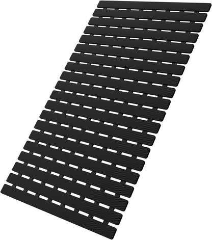 Bathtub Mat Non Slip, Shower Mat for Inside Shower, Suction Cups Design and Drain Holes, 27.5 X 15.7 Inch, Bathroom Essentials Safe, Easy to DIY Cut, Soft and Eco-Friendly Materials
