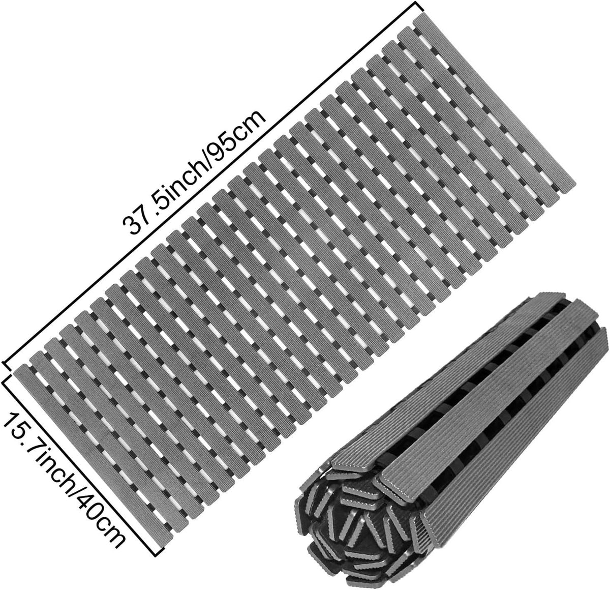 Bathtub Mat Non Slip, Shower Mat for Inside Shower, Suction Cups Design and Drain Holes, 27.5 X 15.7 Inch, Bathroom Essentials Safe, Easy to DIY Cut, Soft and Eco-Friendly Materials