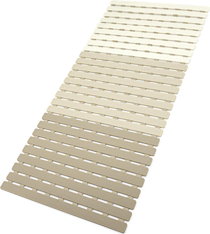 Bathtub Mat Non Slip, Shower Mat for Inside Shower, Suction Cups Design and Drain Holes, 27.5 X 15.7 Inch, Bathroom Essentials Safe, Easy to DIY Cut, Soft and Eco-Friendly Materials
