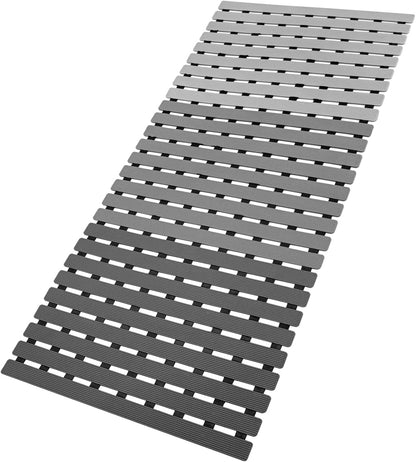 Bathtub Mat Non Slip, Shower Mat for Inside Shower, Suction Cups Design and Drain Holes, 27.5 X 15.7 Inch, Bathroom Essentials Safe, Easy to DIY Cut, Soft and Eco-Friendly Materials