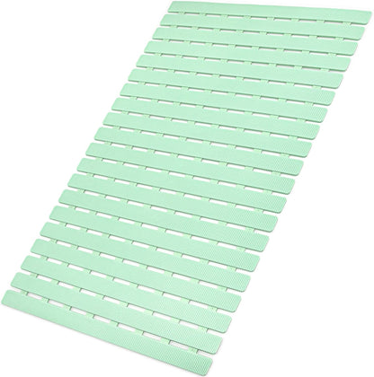 Bathtub Mat Non Slip, Shower Mat for Inside Shower, Suction Cups Design and Drain Holes, 27.5 X 15.7 Inch, Bathroom Essentials Safe, Easy to DIY Cut, Soft and Eco-Friendly Materials