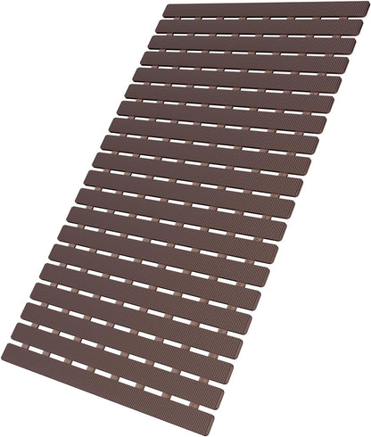 Bathtub Mat Non Slip, Shower Mat for Inside Shower, Suction Cups Design and Drain Holes, 27.5 X 15.7 Inch, Bathroom Essentials Safe, Easy to DIY Cut, Soft and Eco-Friendly Materials