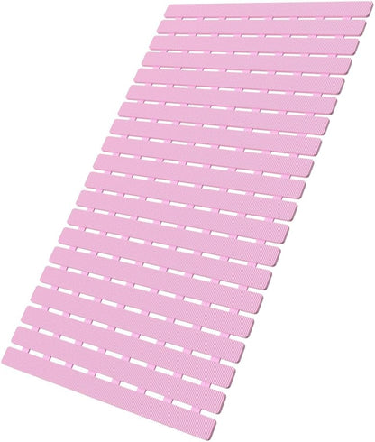 Bathtub Mat Non Slip, Shower Mat for Inside Shower, Suction Cups Design and Drain Holes, 27.5 X 15.7 Inch, Bathroom Essentials Safe, Easy to DIY Cut, Soft and Eco-Friendly Materials