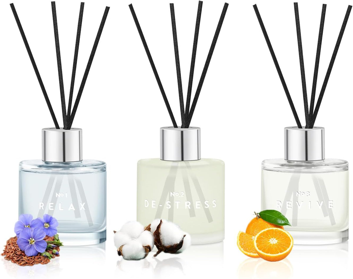 3 Pack Fragrance Reed Diffuser, 50ML Lavender Jasmine Lemongrass