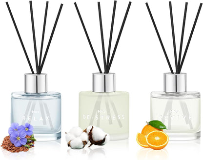 3 Pack Fragrance Reed Diffuser, 50ML Lavender Jasmine Lemongrass