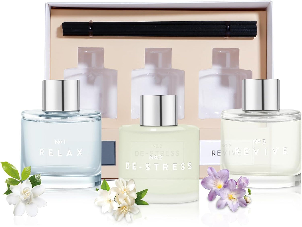 3 Pack Fragrance Reed Diffuser, 50ML Lavender Jasmine Lemongrass