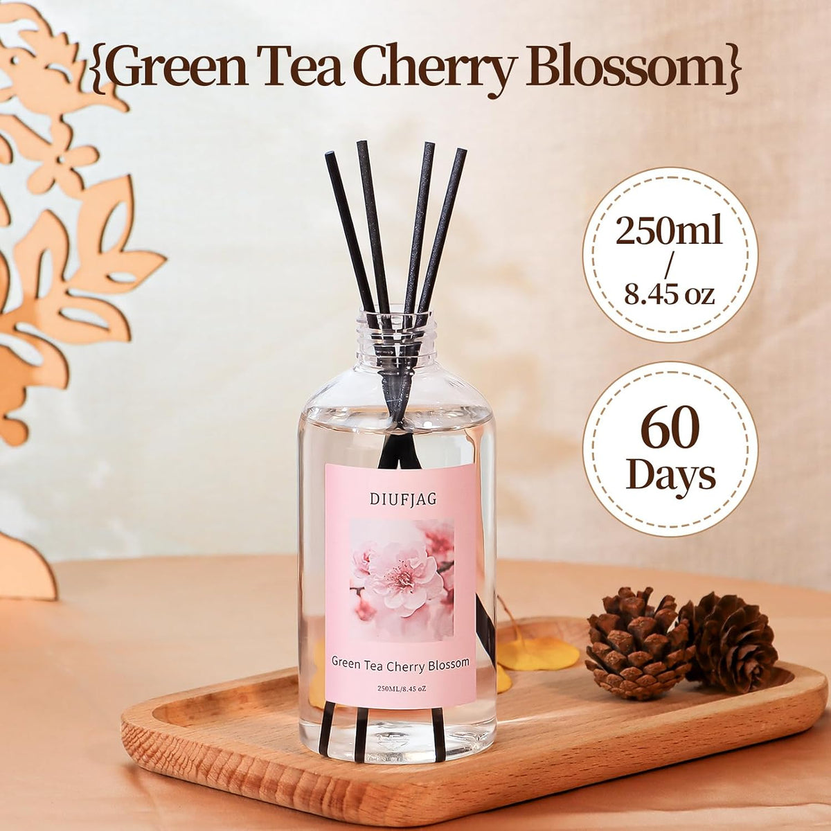 3 Pack Fragrance Reed Diffuser, 50ML Lavender Jasmine Lemongrass