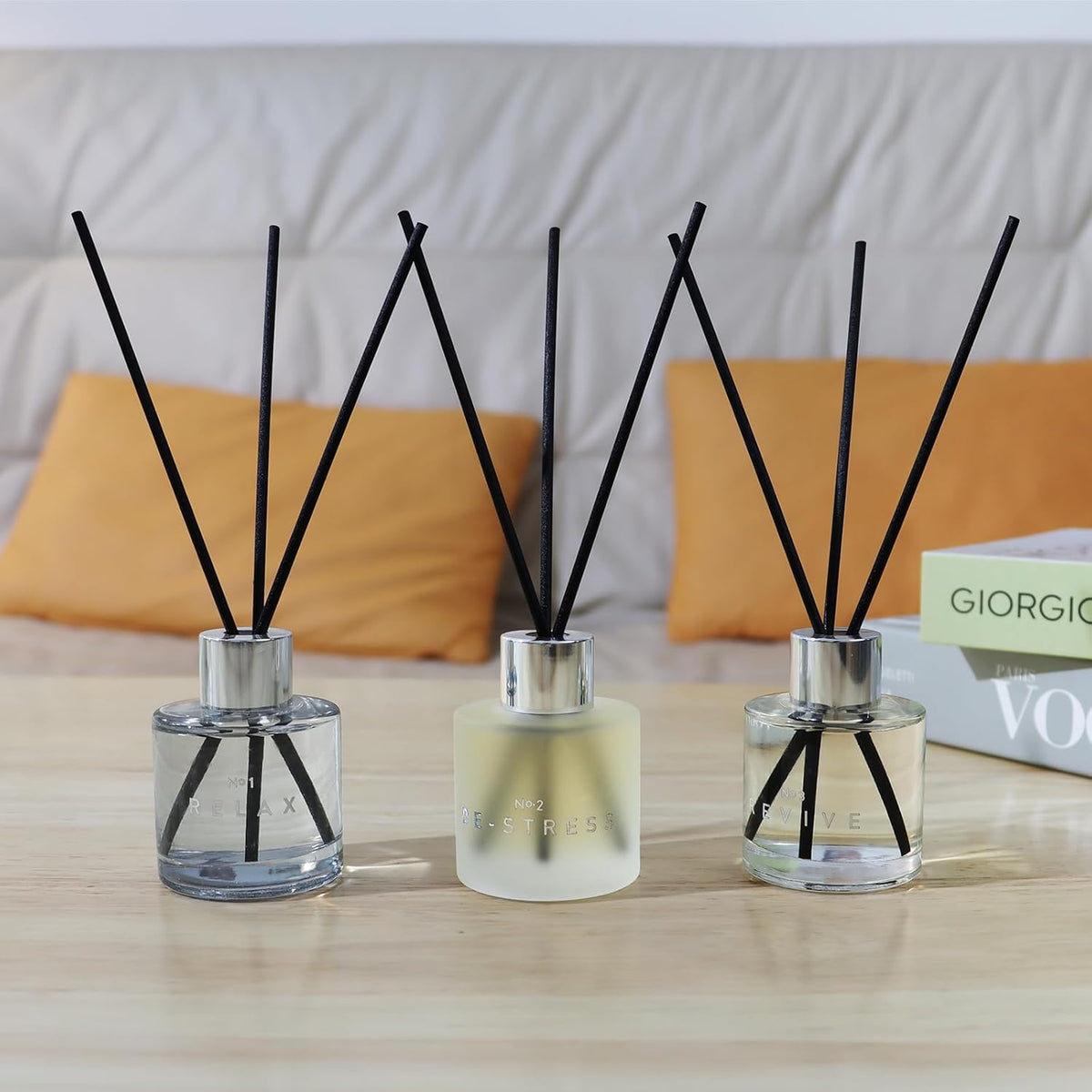 3 Pack Fragrance Reed Diffuser, 50ML Lavender Jasmine Lemongrass