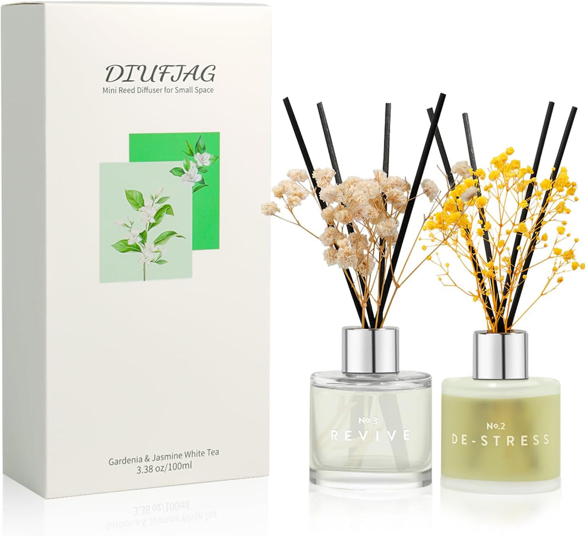 3 Pack Fragrance Reed Diffuser, 50ML Lavender Jasmine Lemongrass