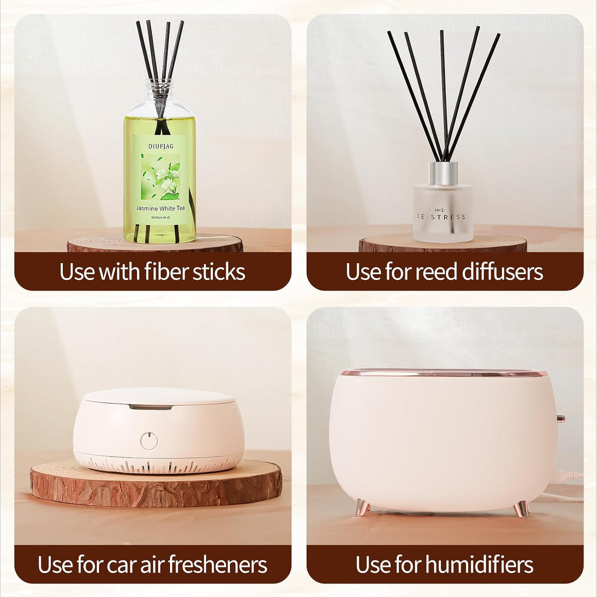 3 Pack Fragrance Reed Diffuser, 50ML Lavender Jasmine Lemongrass