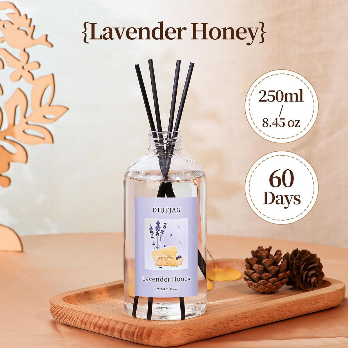 3 Pack Fragrance Reed Diffuser, 50ML Lavender Jasmine Lemongrass