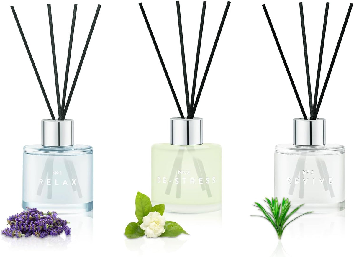 3 Pack Fragrance Reed Diffuser, 50ML Lavender Jasmine Lemongrass