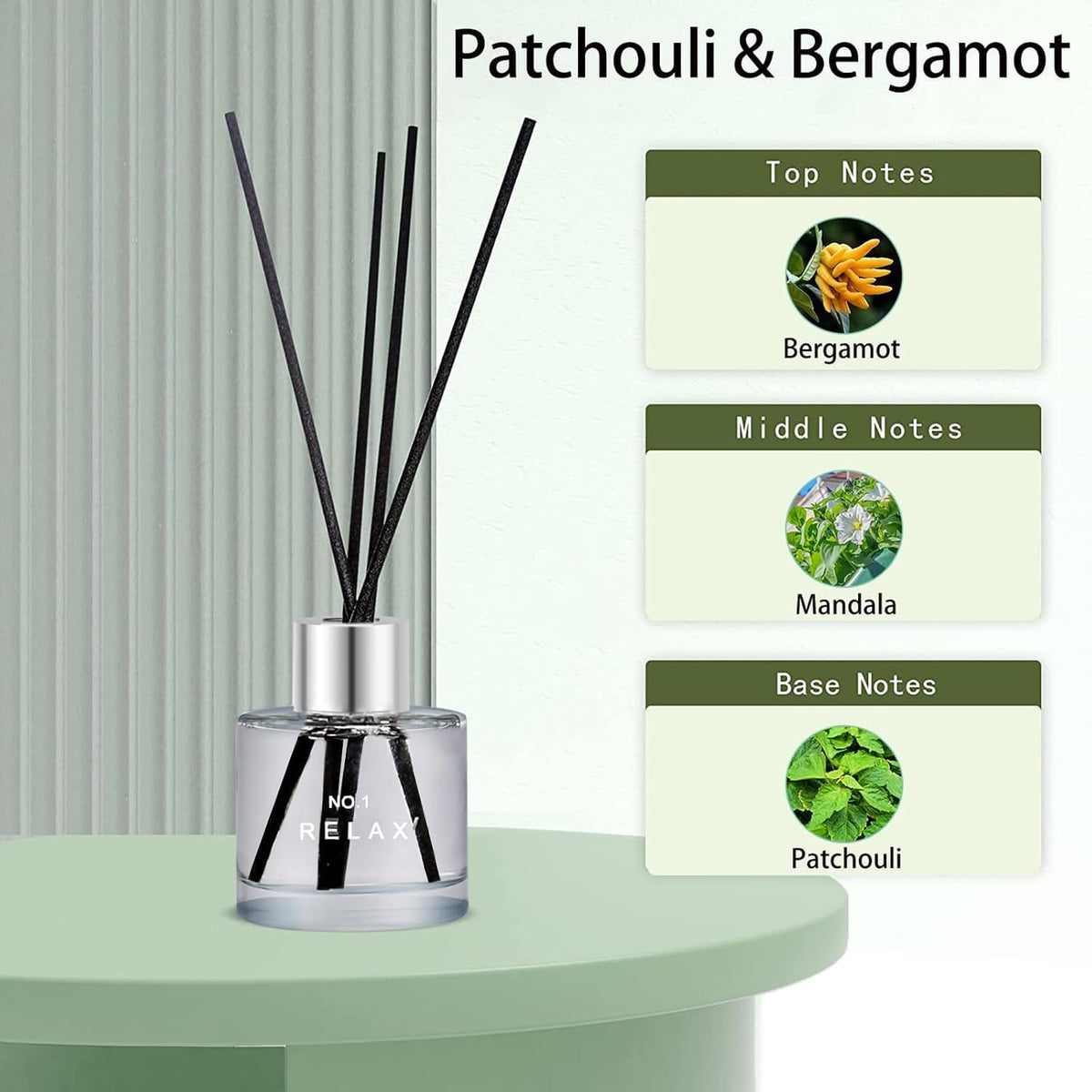 3 Pack Fragrance Reed Diffuser, 50ML Lavender Jasmine Lemongrass
