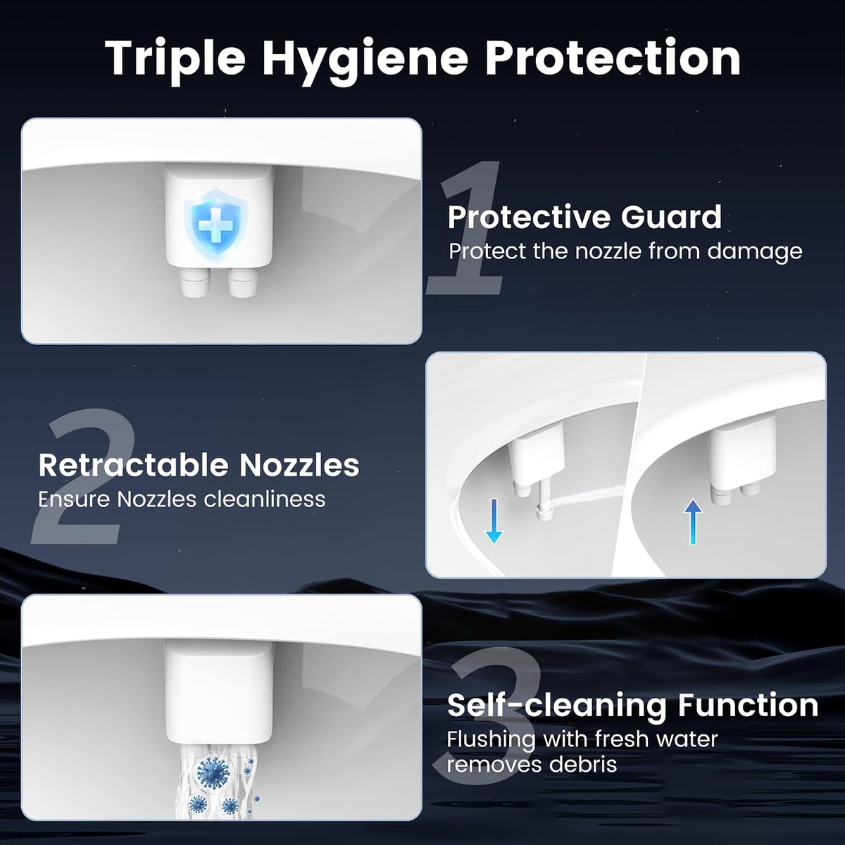 Bidet Attachment for Toilet with Filter, Bidet Toilet Seat