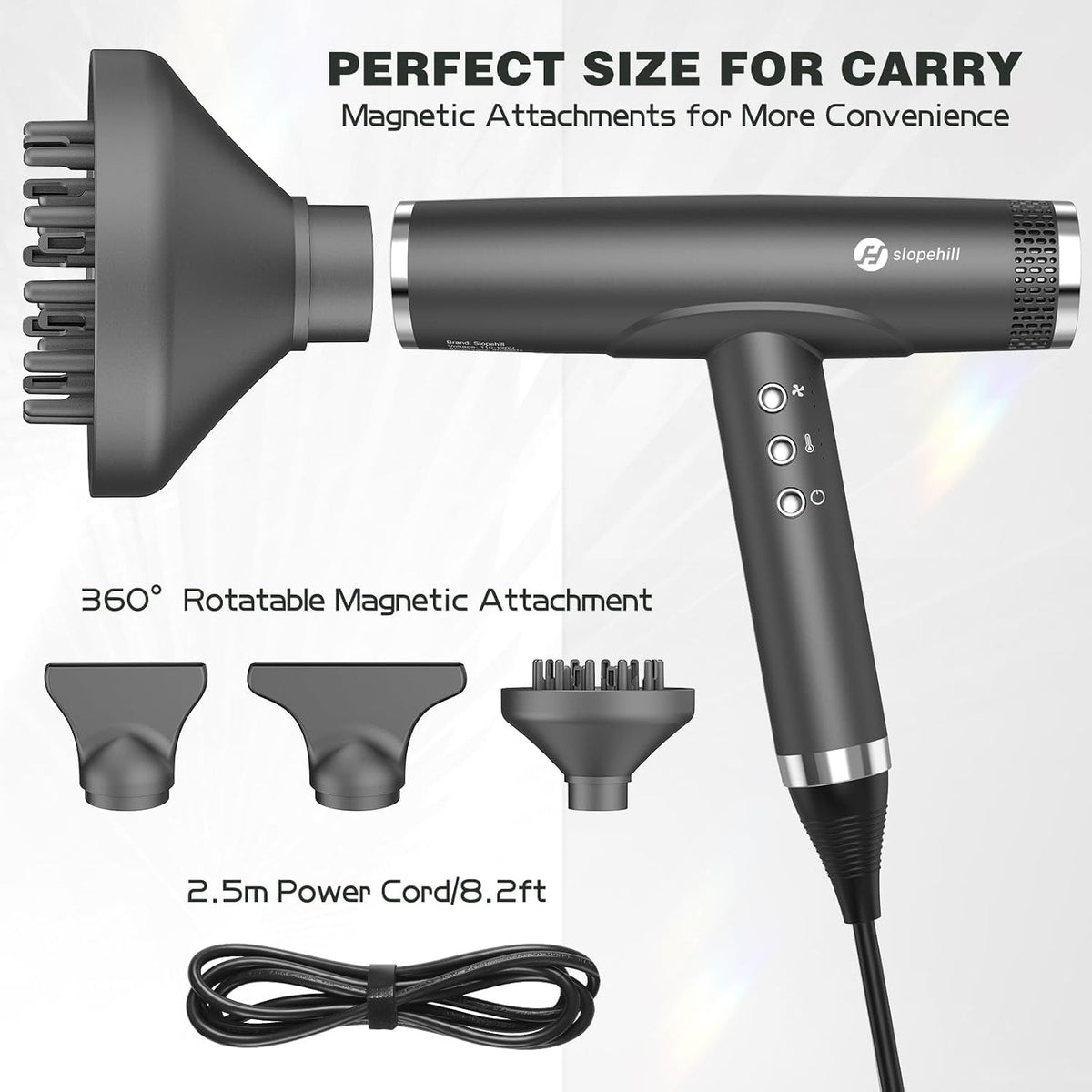 Professional Ionic Hair Dryer, High-Speed Blow Dryer with Brushless Motor for Salon Use, Lightweight Compact Hairdryer for Travel, Low Noise Quiet for Home, Ceramic Pink