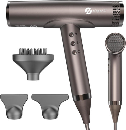 Professional Ionic Hair Dryer, High-Speed Blow Dryer with Brushless Motor for Salon Use, Lightweight Compact Hairdryer for Travel, Low Noise Quiet for Home, Ceramic Pink