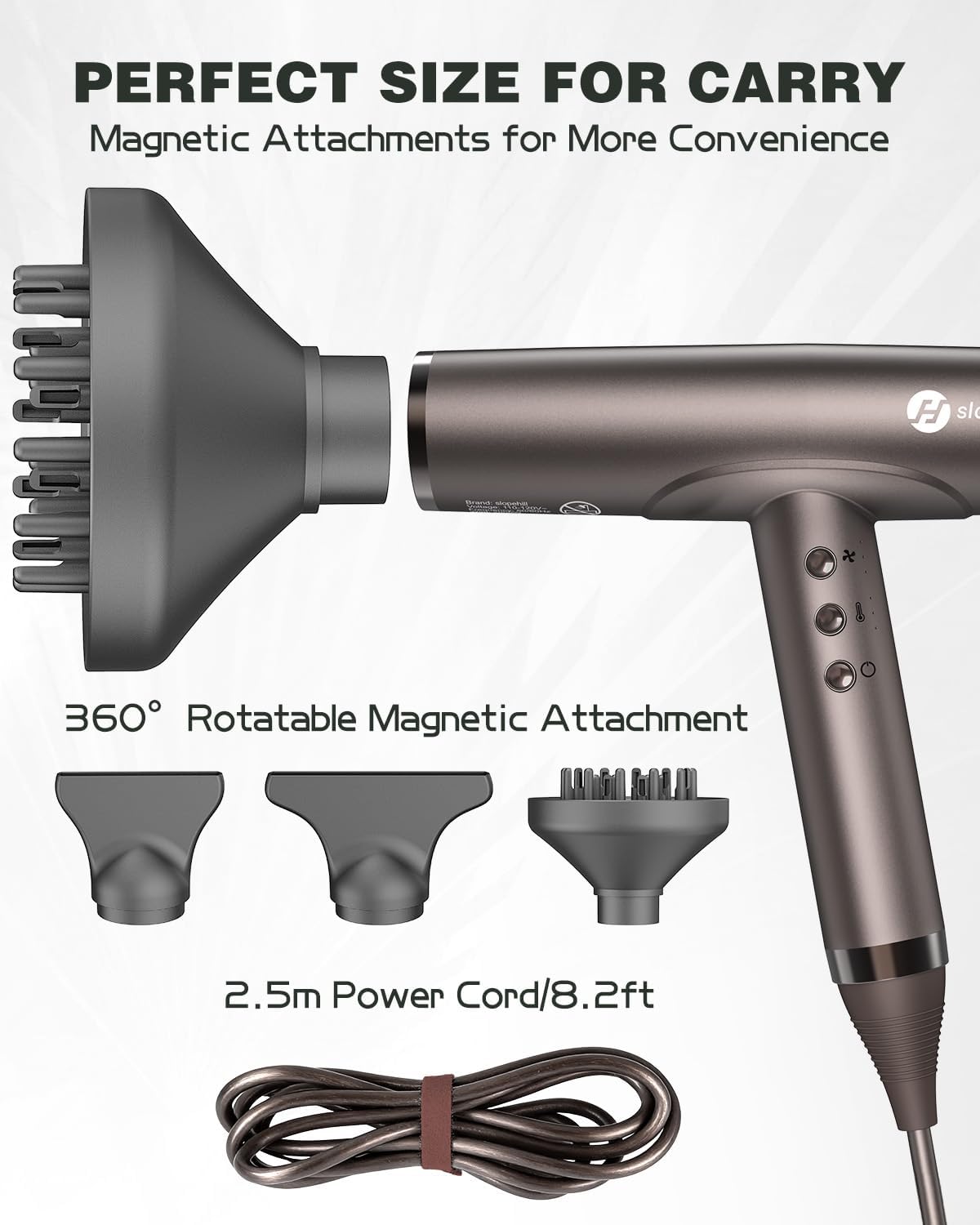 Professional Ionic Hair Dryer, High-Speed Blow Dryer with Brushless Motor for Salon Use, Lightweight Compact Hairdryer for Travel, Low Noise Quiet for Home, Ceramic Pink